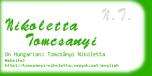 nikoletta tomcsanyi business card